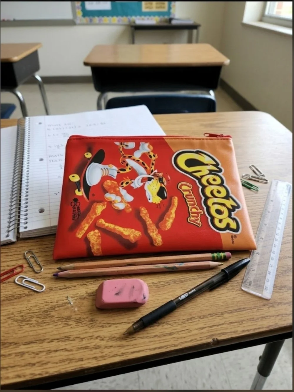 Red Crunchy Zip Pencil Case - Branded Snack Design